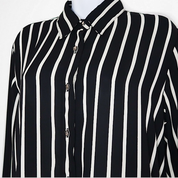 Forever 21 | Black & Cream Striped Button Down - Picture 3 of 5